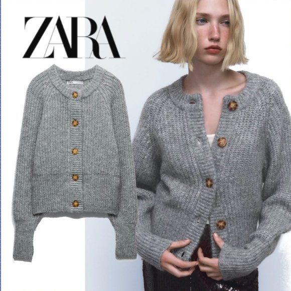 Zara Gray Button-Up Cardigan - Picture 4 of 6